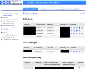 DKB Online Banking Startseite