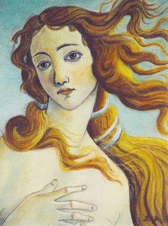 Venus-Studie, Kreide (nach Botticelli)