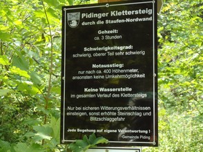 Schild: Pidinger Klettersteig