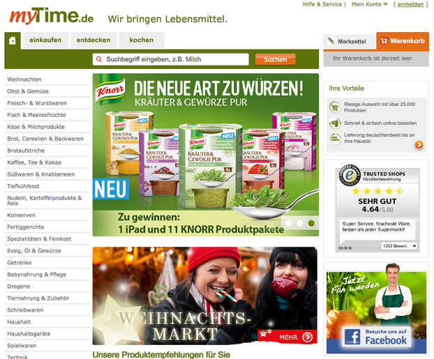 myTime.de - Screenshot vom Online Shop