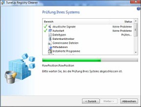 TuneUp 2011 - Screenshot Registry reinigen