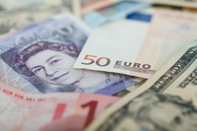 Geld Waehrungen Euro Pfund Dollar