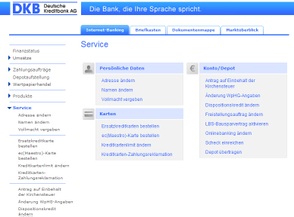 DKB Servicefunktionen
