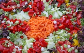 Zutaten für den warmen Salat ...