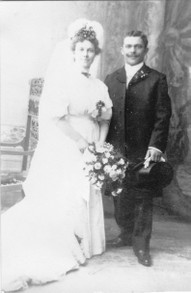 Hans und Bertas Hochzeit im Jahr 1907 