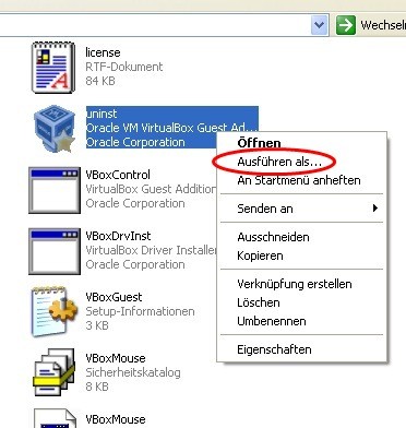 Ausführen als (Windows XP)