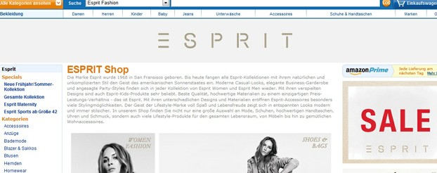 Esprit Online Shop bei Amazon