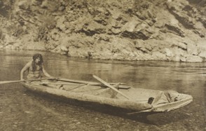 Indianer mit Kanu