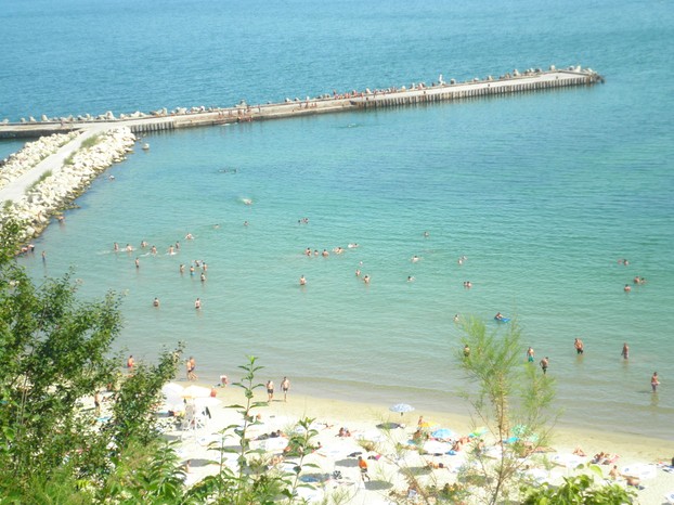 Blick auf Strand vom Meerpark/Varna