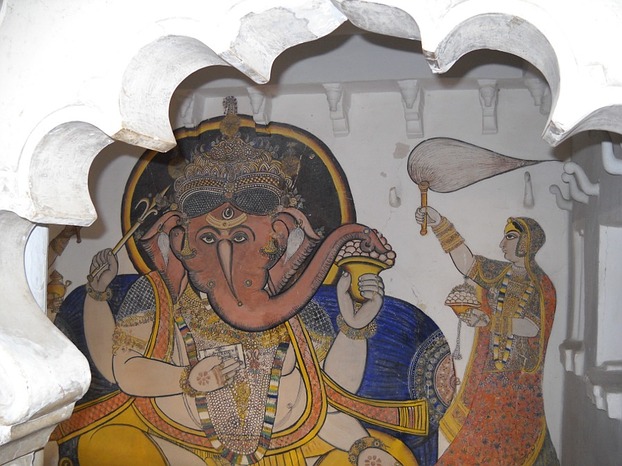 Ganesh Wandmalerei Indien