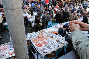 Blick auf den Fischmarkt