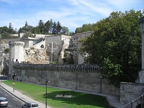 Blick auf die Stadtmauer vom Pont ...