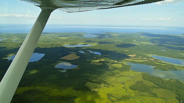 Blick aus der Cessna über Minnesota, USA