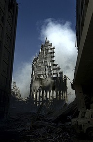 Das zerstörte "World Trade Center" ...