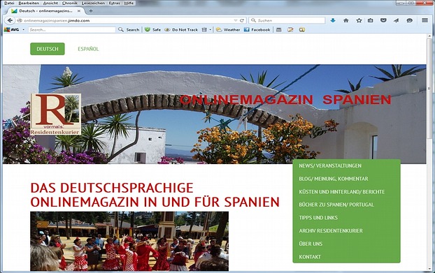 Homepage Onlinemagazin Spanien