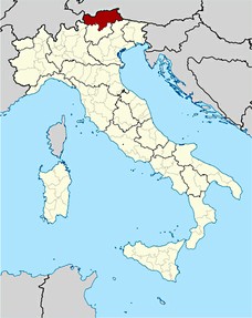 Südtirol: Lage in Italien (Quelle Wikimedia Commons)