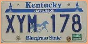 Auch Kentucky hatte das Pferde-Logo auf sienem Nummernschild.