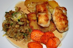 Süßkartoffeln als Beilage zu Fleisch und Fisch.