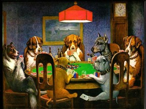Karikatur Poker Hunde