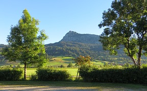 Tirol Allgäu Gaishorn Parkplatz Tannheim West (Wiesle) nahe Kienzen - Blick zum Einstein
